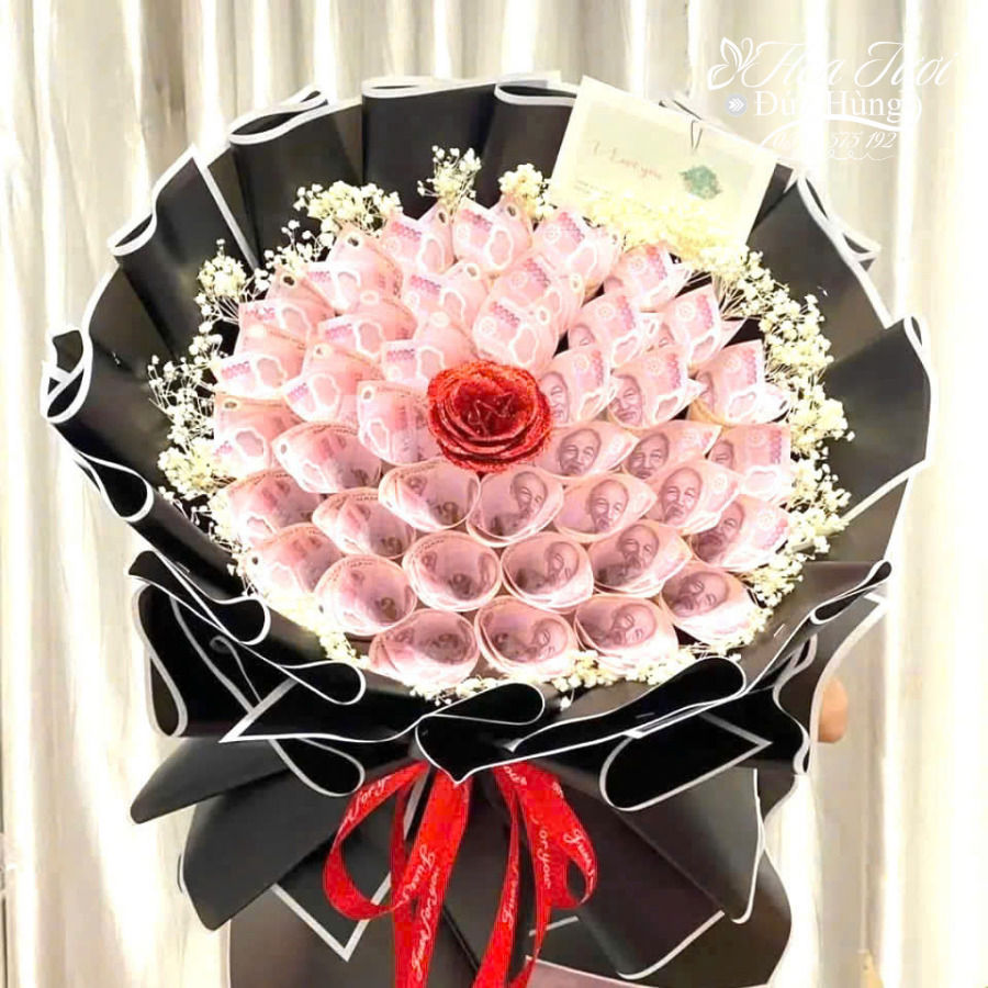 Bó Hoa Tiền Mix Baby Trắng